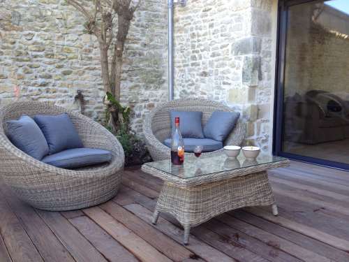 Photo 9 : TERRASSE d'une maison située à Le Bois-Plage, île de Ré.